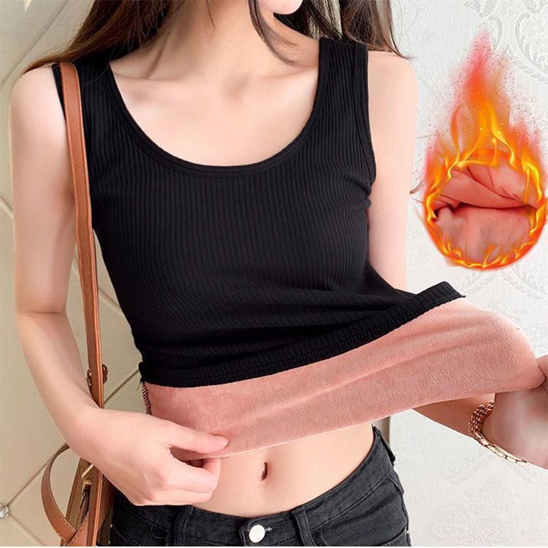Undershirt Crew Neck - Rompi Termal Wanita Pakaian Musim Dingin
