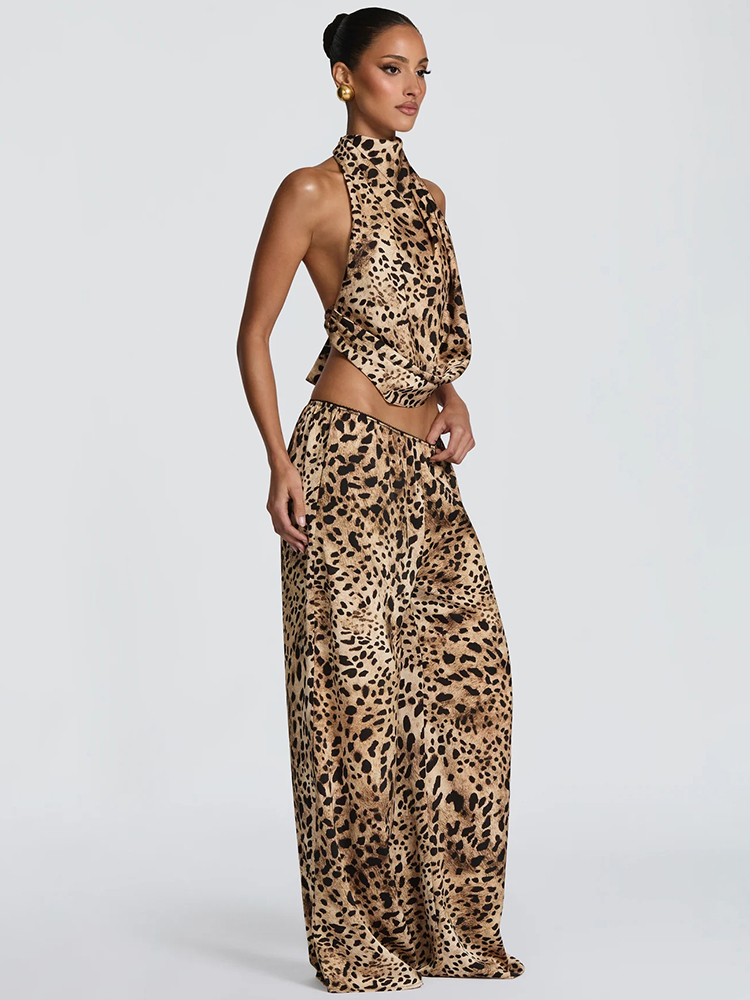 Suspender Tank Top - Sisterlinda Set 2 Potong Motif Leopard