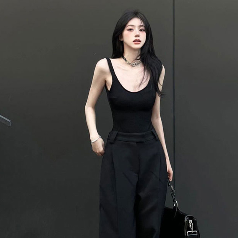 Bodysuit bertali hitam Bodysui - Suspender Tank Top ulasan dan harga
