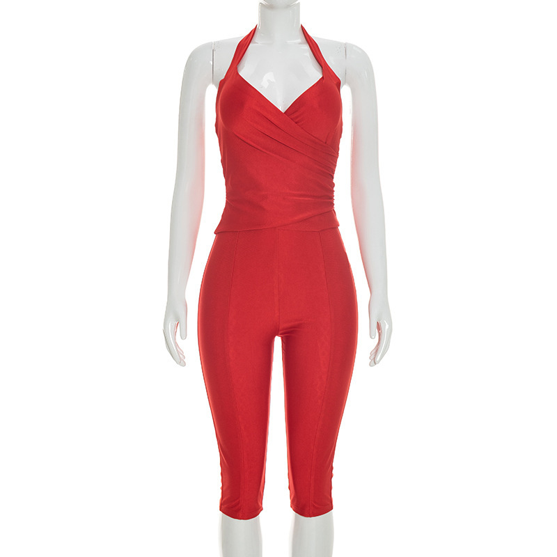 Setelan 2 Potong Wanita Model  - Suspender Tank Top ulasan dan harga